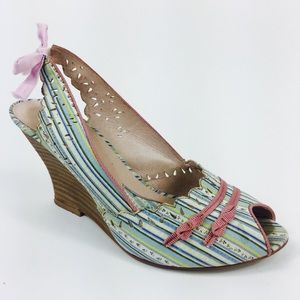 Kenzie Stunner Slingback Wedge Heels Shoes